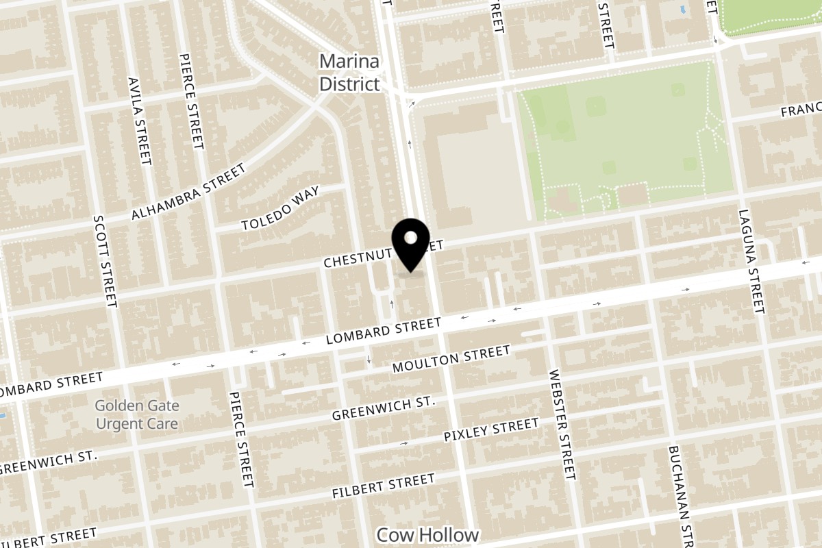 Map showing the location of Nippon Curry Nippon Curry San Francisco on 3347 Fillmore St in San Francisco